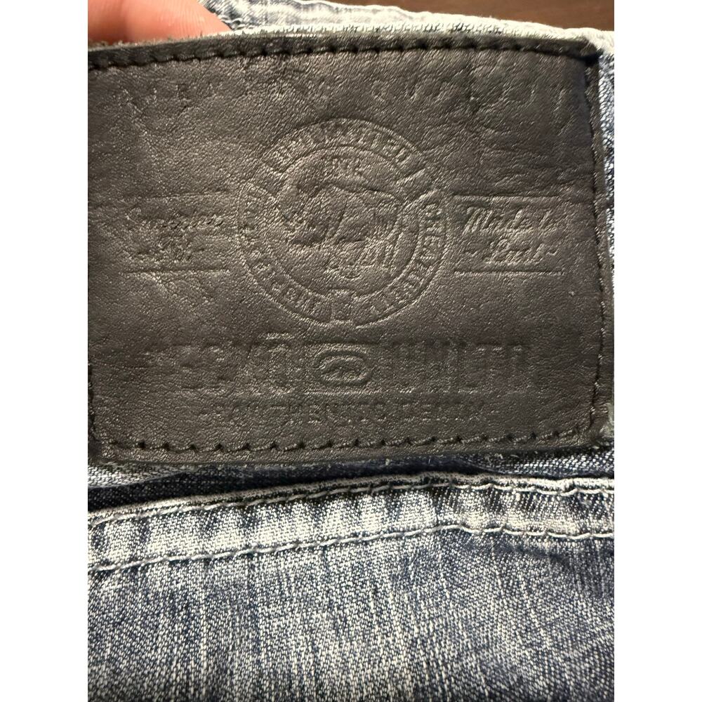Y2K Ecko Unltd Bootcut Jeans Men’s 34 Gray Blue Wash Baggy - Picture 3 of 8